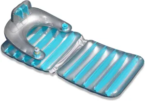 Inflatable Swimming Pool Folding Lounge Chair Float - 74" - Blue
