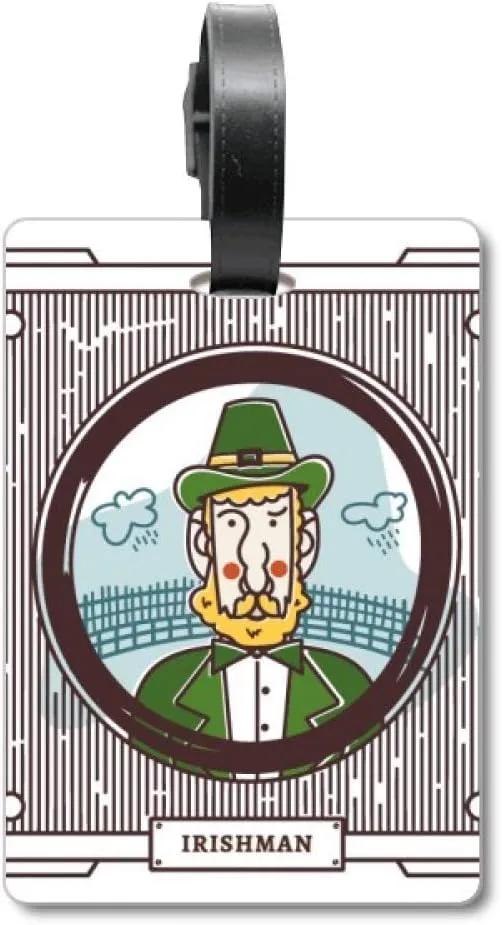 Irishman Green Husbandry Illustration Suitcase Bag Tag Luggage Card Hanging Scutcheon Label