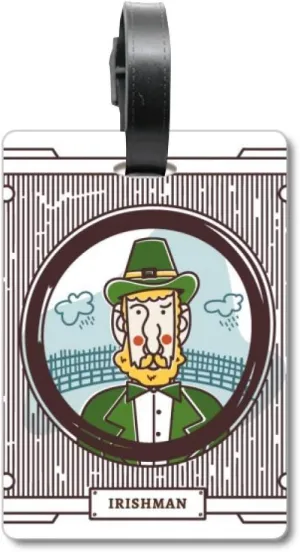 Irishman Green Husbandry Illustration Suitcase Bag Tag Luggage Card Hanging Scutcheon Label