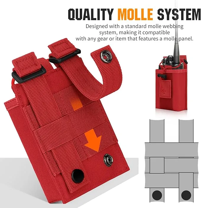IronSeals 2 Pack Tactical Molle Adjustable Interphone Storage Bag Outdoor Sports Radio Pouch for Two Ways Walkie-talkie