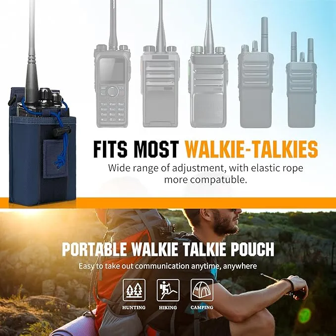 IronSeals 2 Pack Tactical Molle Adjustable Interphone Storage Bag Outdoor Sports Radio Pouch for Two Ways Walkie-talkie