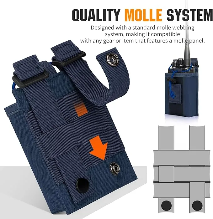 IronSeals 2 Pack Tactical Molle Adjustable Interphone Storage Bag Outdoor Sports Radio Pouch for Two Ways Walkie-talkie