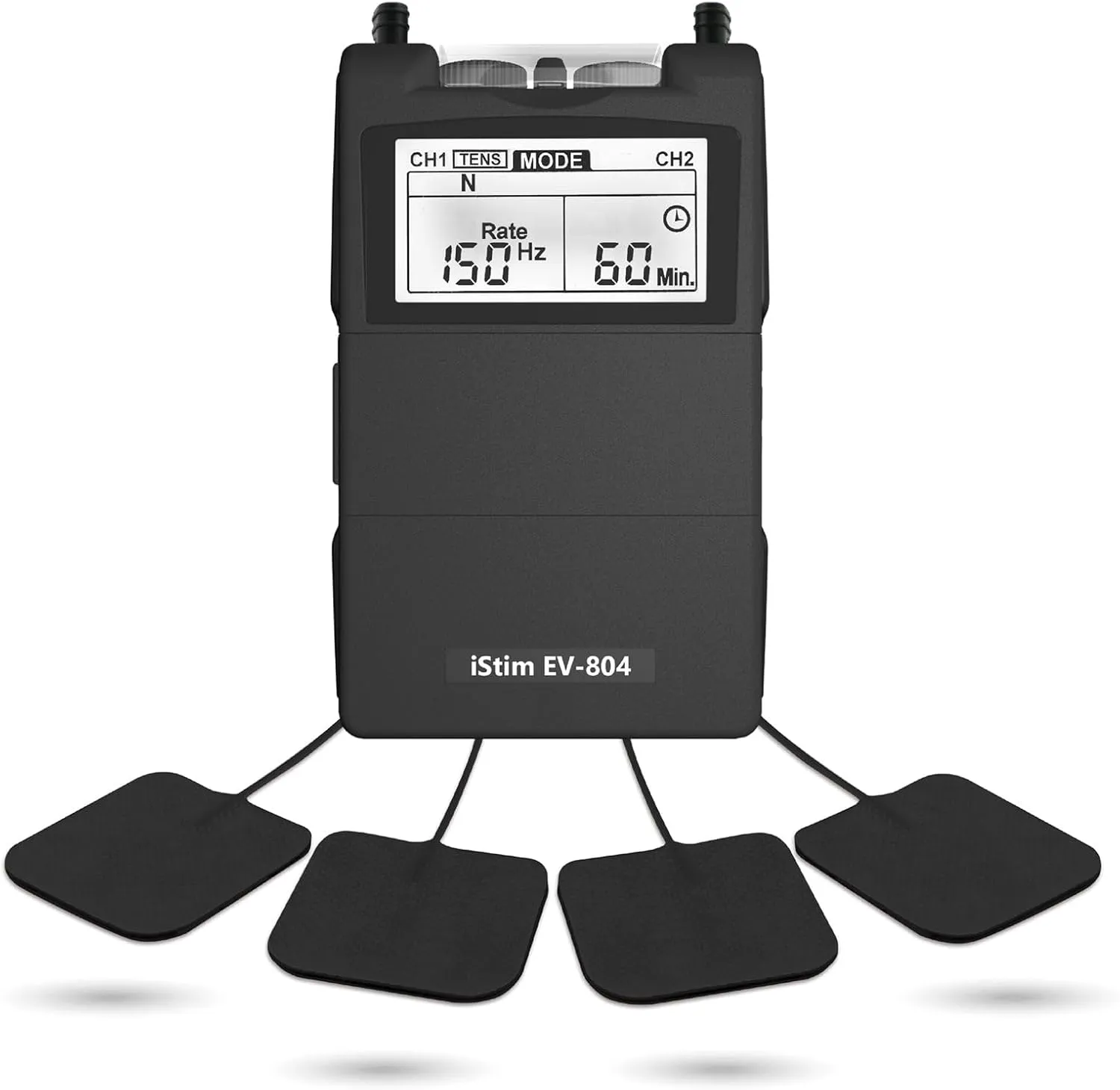 iSTIM EV-804 TENS/EMS 2 Channel Rechargeable Combo Machine Unit - Muscle Stimulator   Back Pain Relief and Management- 7 modes/24 Programs/Backlit (Including Electrodes Pads)