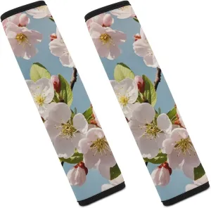 Japanese Floral Cherry Blossom Auto Seat Belt Cover 2PCS Universal Car Seat Belt Shoulder Protector Pad, Protect Your Shoulders and Neck for Car Seat Belt, Shoulder Bag, Backpack