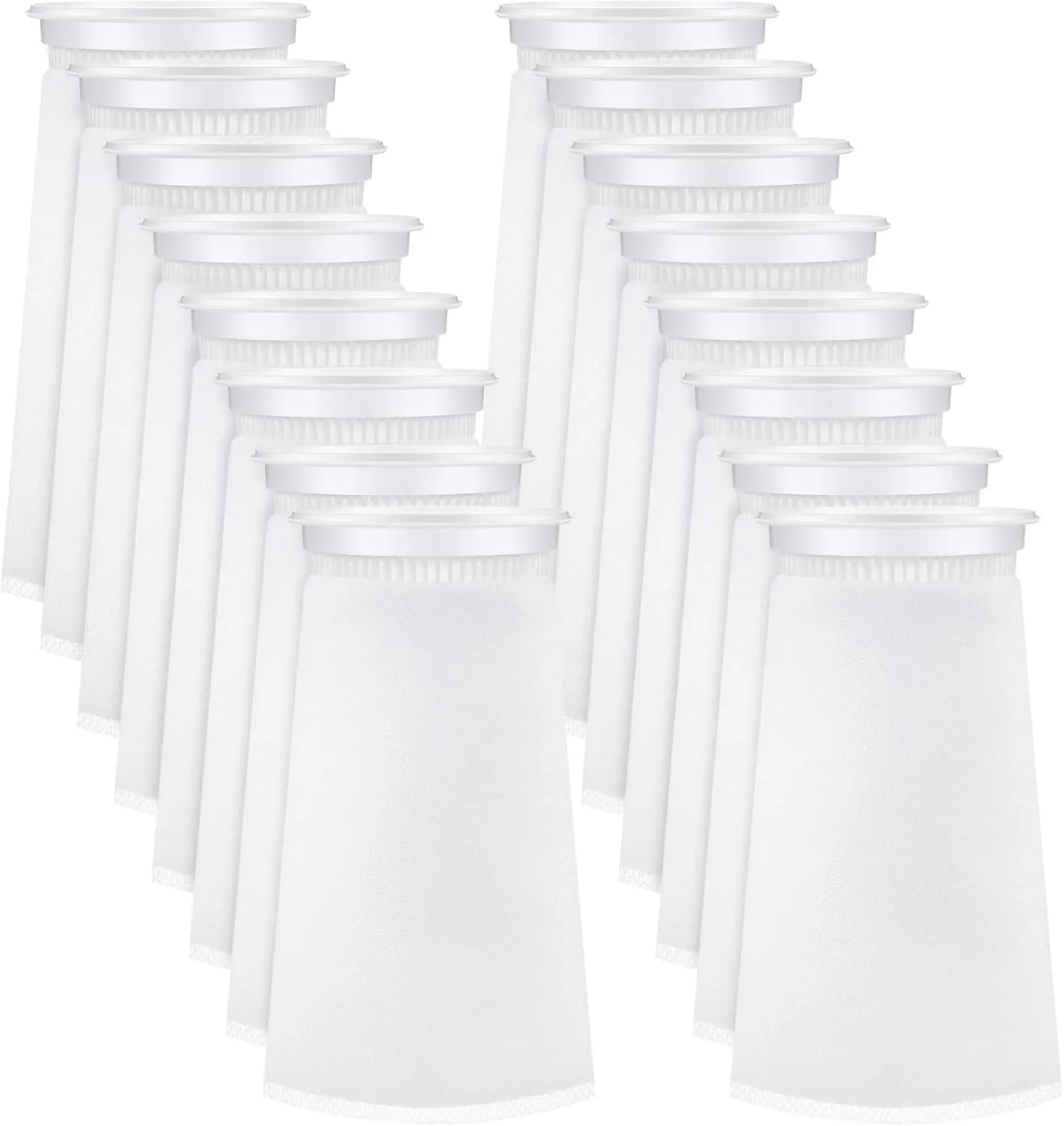 Jecery 16 Pack 4 Inch Ring Filter Socks 200 μm Aquarium Filter Bags Aquarium Socks for Tank Sump Saltwater Freshwater(9.5 × 4 inches)