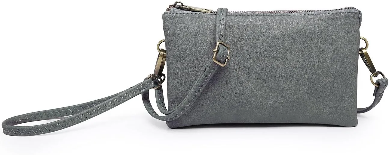 JEN & CO. Riley Small Crossbody Bags Vegan Leather Wristlet Wallets Clutch Purses Shoulder Handbag for Women