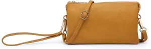JEN & CO. Riley Small Crossbody Bags Vegan Leather Wristlet Wallets Clutch Purses Shoulder Handbag for Women