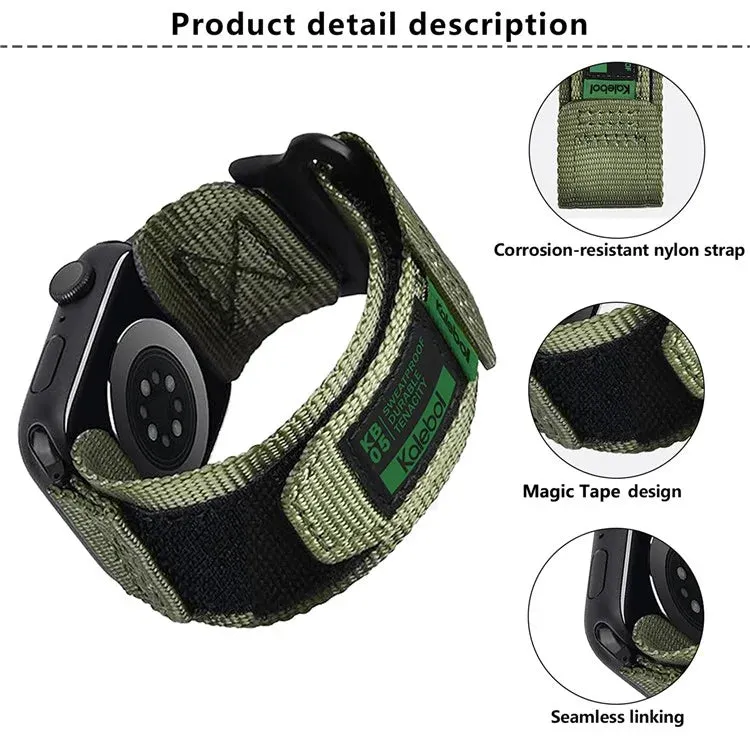 KALEBOL Nylon Watch Strap for Apple Watch Series 10 9 8 7 SE 6 5 4 3 2 1 42mm 41mm 40mm 38mm Wrist Band with Magic Tape