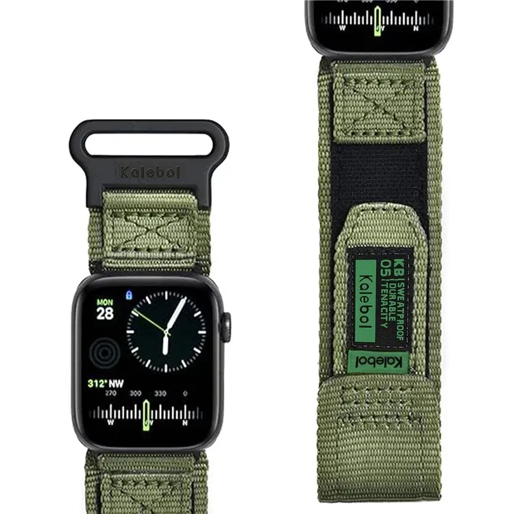 KALEBOL Nylon Watch Strap for Apple Watch Series 10 9 8 7 SE 6 5 4 3 2 1 42mm 41mm 40mm 38mm Wrist Band with Magic Tape