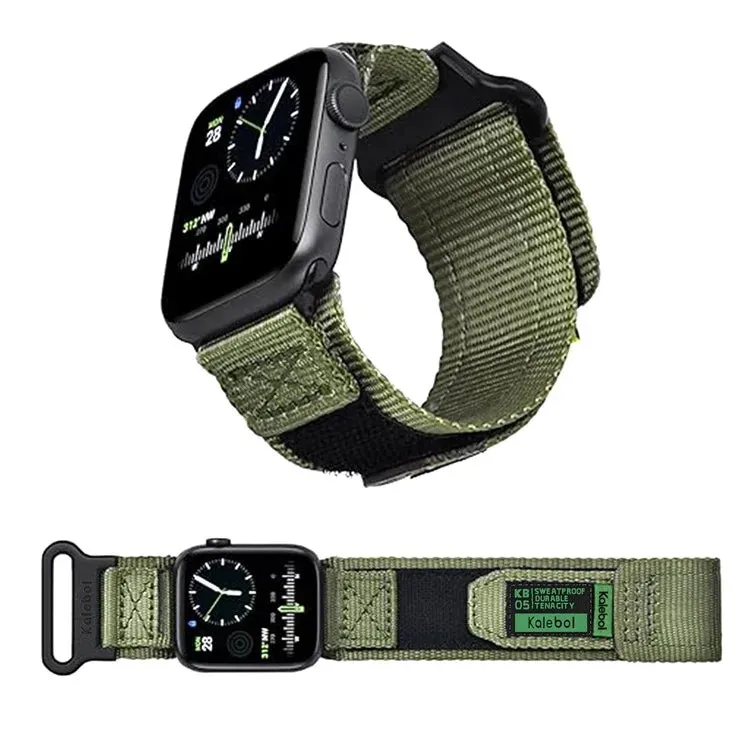 KALEBOL Nylon Watch Strap for Apple Watch Series 10 Ultra 9 8 7 SE 6 5 4 3 2 1 46mm 49mm 45mm 44mm 42mm Wrist Band with Magic Tape