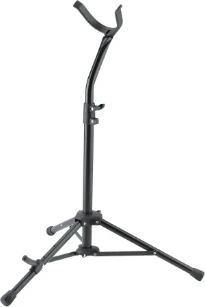 K&M König & Meyer Baritone Saxophone Stand 14410.000.55 Extra Sturdy Tripod Base | Height Adjust | Compact Folding Stand For Baritone Sax With Low Bb | Flexible Lower Arm | Made in Germany | Black