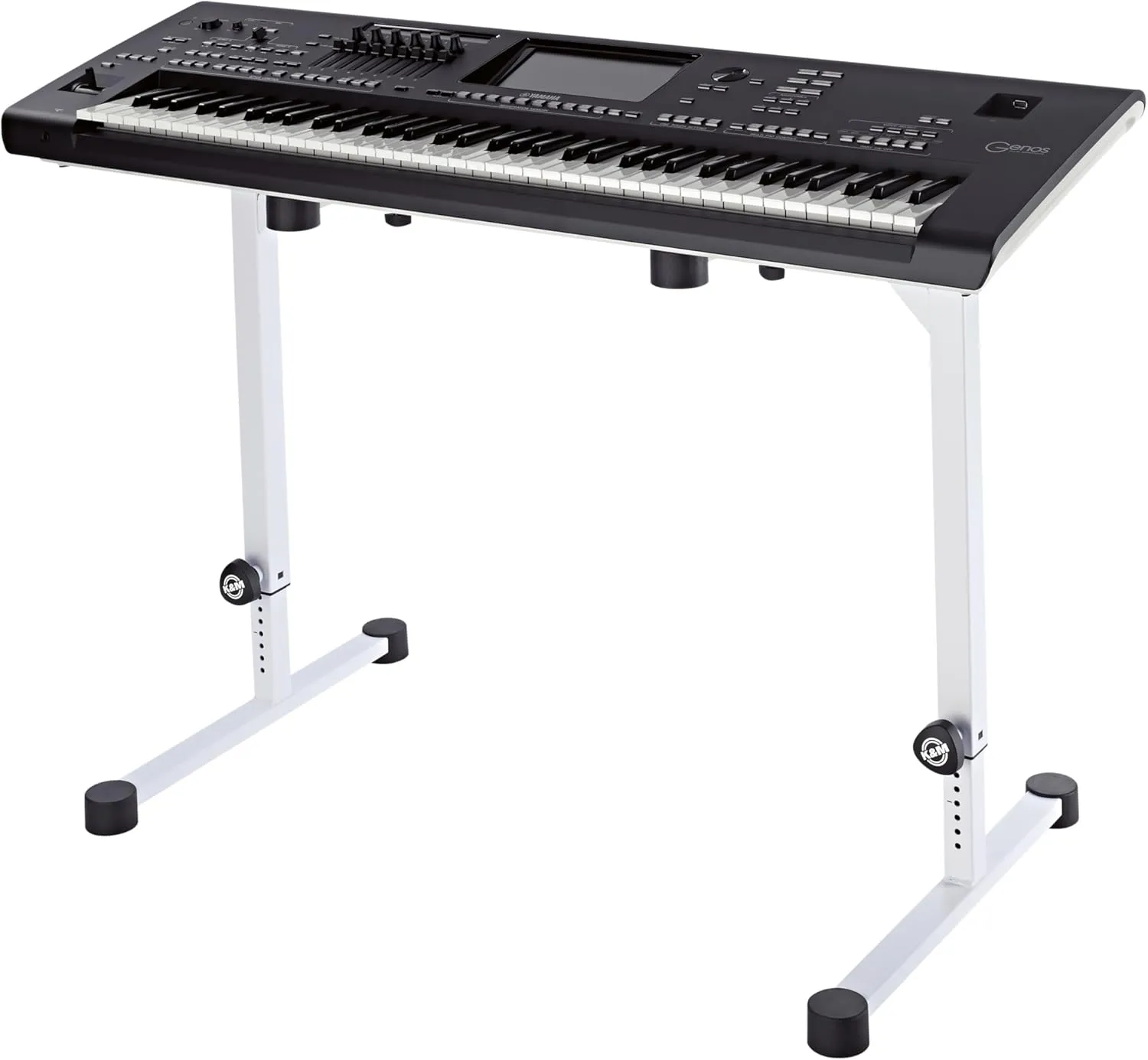 K&M - Konig & Meyer 18810.015.76 Table Style Keyboard Stand Omega - Sturdy Heavy Duty Adjustable Frame - Folds Flat Portable - Fits Piano and Electric Keyboards - For Adult and Youth Musicians - White