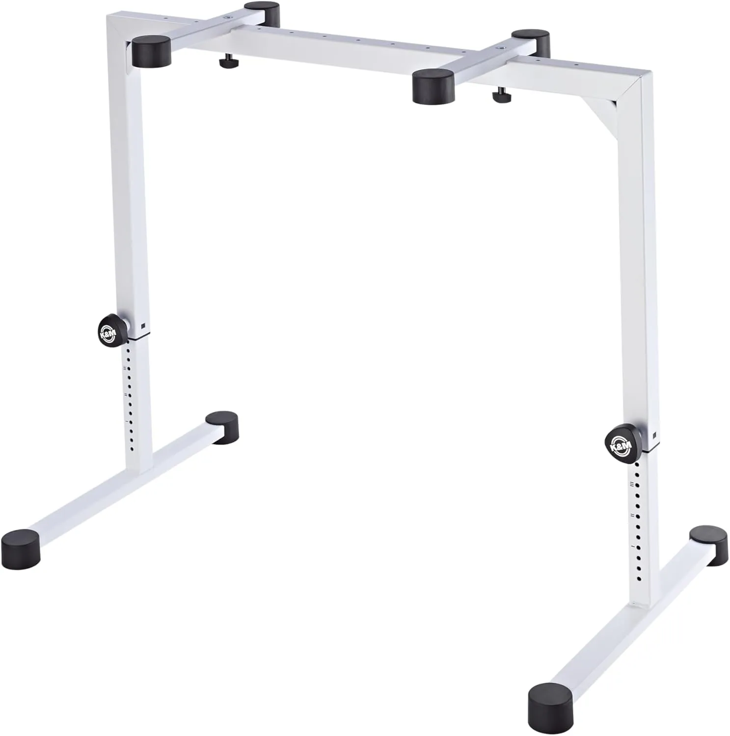 K&M - Konig & Meyer 18810.015.76 Table Style Keyboard Stand Omega - Sturdy Heavy Duty Adjustable Frame - Folds Flat Portable - Fits Piano and Electric Keyboards - For Adult and Youth Musicians - White