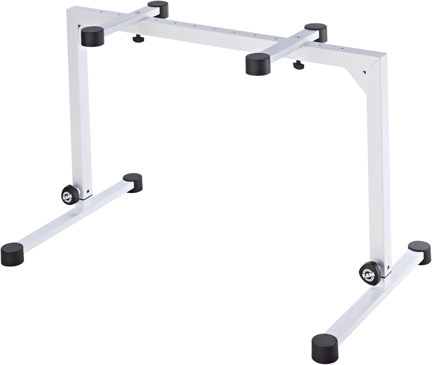 K&M - Konig & Meyer 18810.015.76 Table Style Keyboard Stand Omega - Sturdy Heavy Duty Adjustable Frame - Folds Flat Portable - Fits Piano and Electric Keyboards - For Adult and Youth Musicians - White
