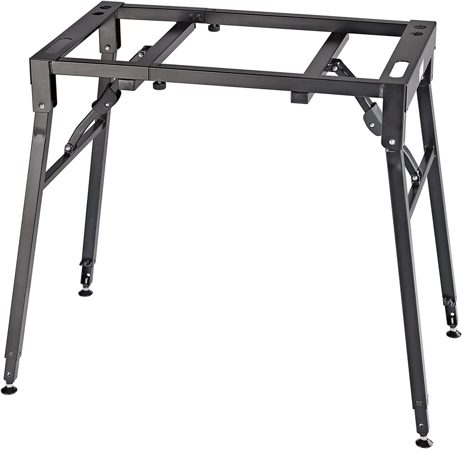 K&M Konig & Meyer 18950.017.55 Table Style Piano Keyboard Stand | Heavy Duty | Adjust Height For Adult / Youth Musicians | Integrated Leveling Feet | Collapsible Sturdy Portable | German Made | Black