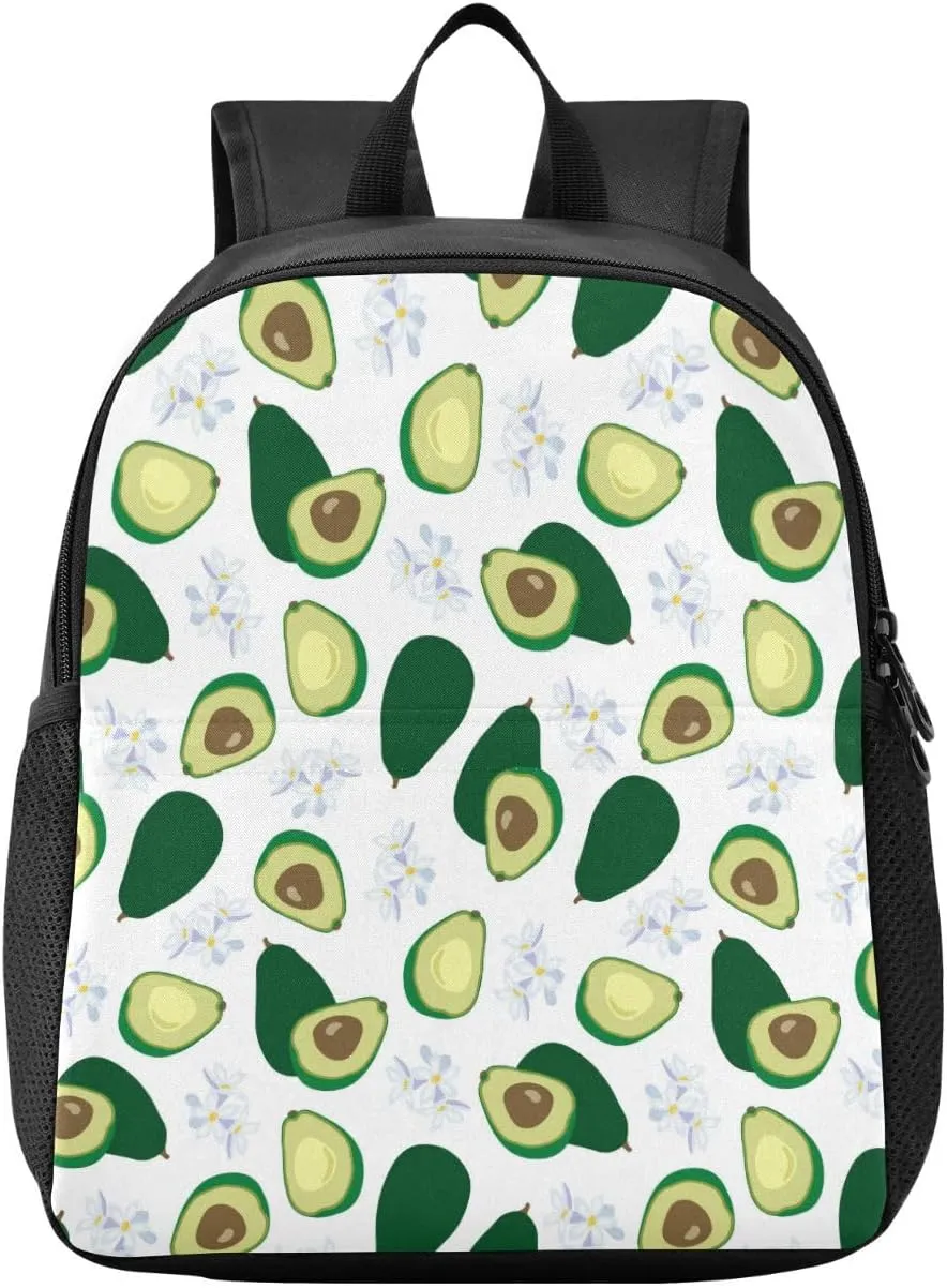 Kcldeci Kids Backpacks Avocado and Fruit Pulp Girls Boys Bookbag for Preschool Elementary Kindergarten School Bags