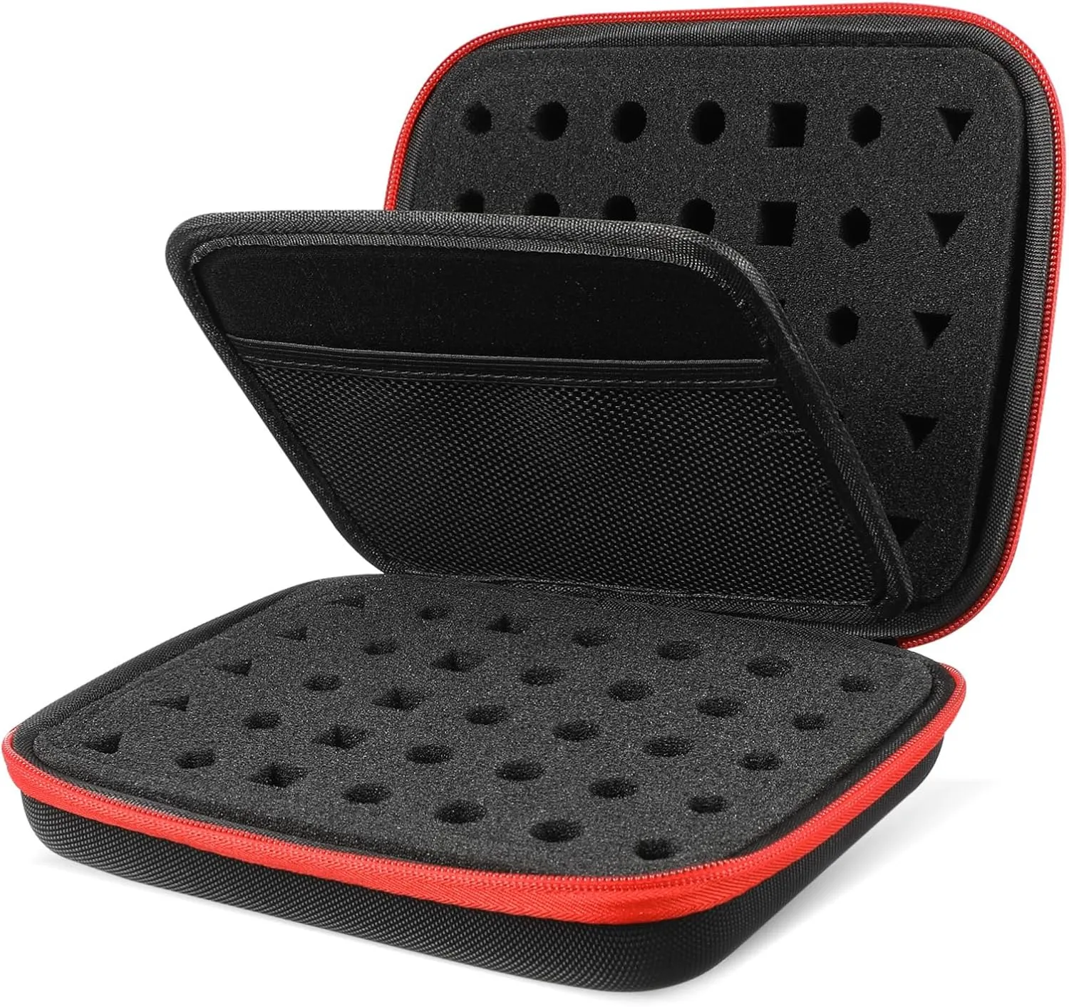 KICHOUSE Portable Dice Storage Bag Dice Organizer Box with Zipper Dice Carrying Case with Central Divider for Board Games and Role Play Games