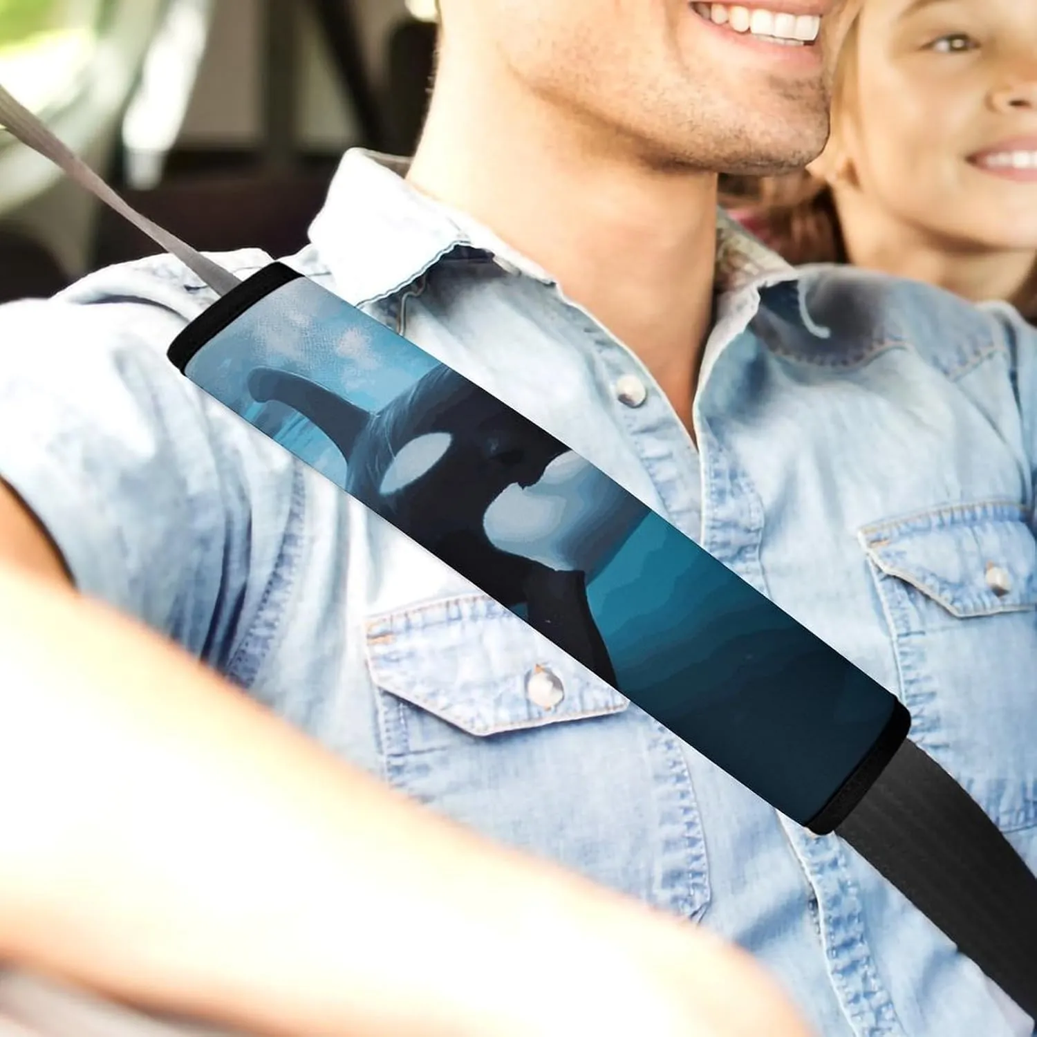 Killer Whale Auto Seat Belt Cover 2PCS Universal Car Seat Belt Shoulder Protector Pad, Protect Your Shoulders and Neck for Car Seat Belt, Shoulder Bag, Backpack