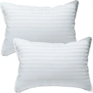 kinder Fluff Kids Pillows (2-Pack) – 300TC Soft Cotton, Down Alternative, Hypoallergenic & Machine Washable – Ideal for Children Above 12 Years Old (17x26in, White)