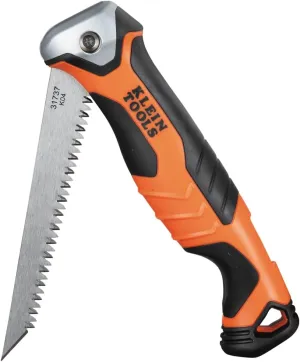 Klein Tools 31737 Folding Jab Saw / Drywall Hand Saw with Lockback at 180 and 125 Degrees and Tether Hole
