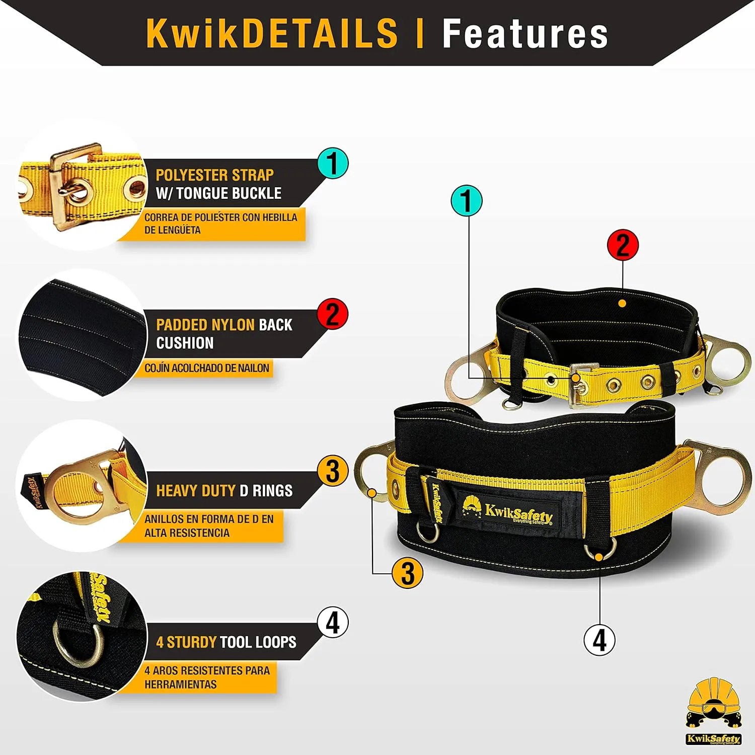 KwikSafety - Charlotte, NC - BEAVER TAIL Safety Belt for Positioning | Lineman Ironworker Cushioned Support