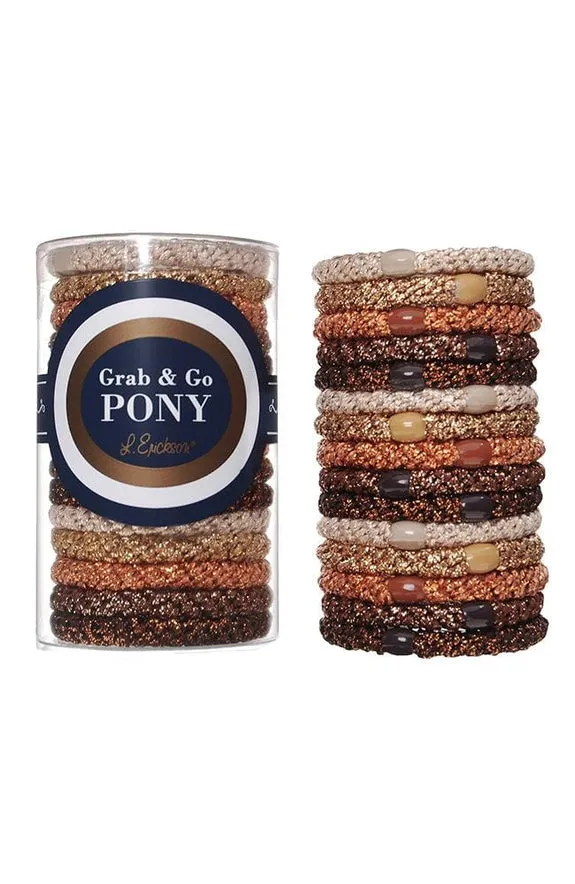 L. Erikson France Luxe - Grab & Go Pony Tube, Neutral Metallic