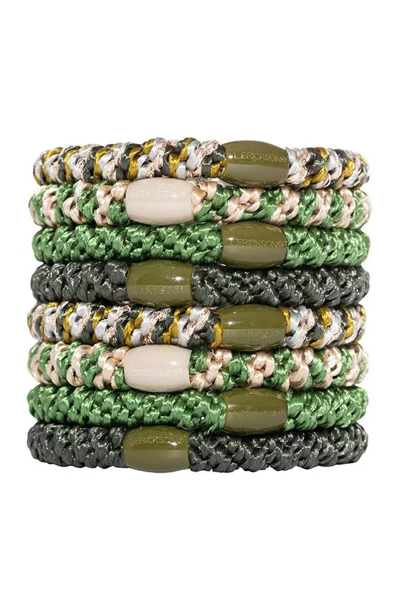 L. Erikson France Luxe - Grab & Go Set of 8 Ponytail Holders, Cadet