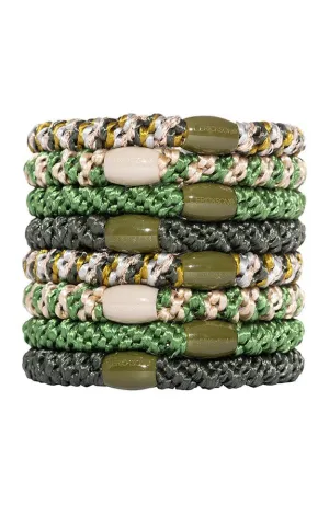 L. Erikson France Luxe - Grab & Go Set of 8 Ponytail Holders, Cadet