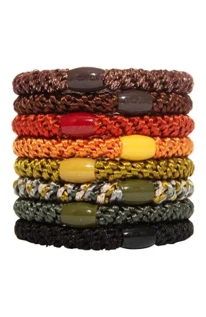 L. Erikson France Luxe - Grab & Go Set of 8 Ponytail Holders, Earth