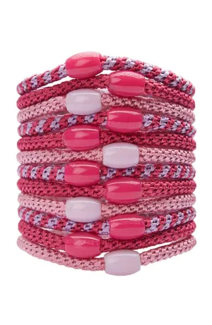 L. Erikson France Luxe - Narrow Grab & Go Set of 12 Pony Holders, Power Pink