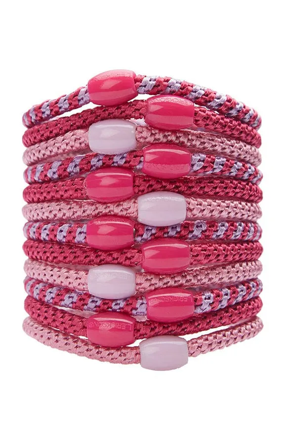 L. Erikson France Luxe - Narrow Grab & Go Set of 12 Pony Holders, Power Pink