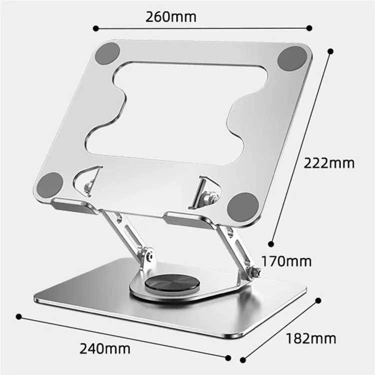 L308 Portable 360° Rotating Tablet Stand for Devices Up to 17.3 Inches Foldable Desktop Holder