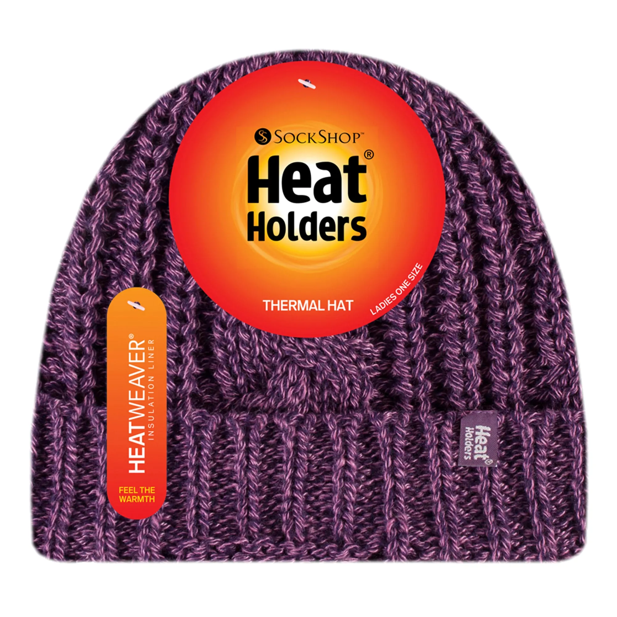 Ladies Cable Knit Fleece Lined Turnover Hat for Winter