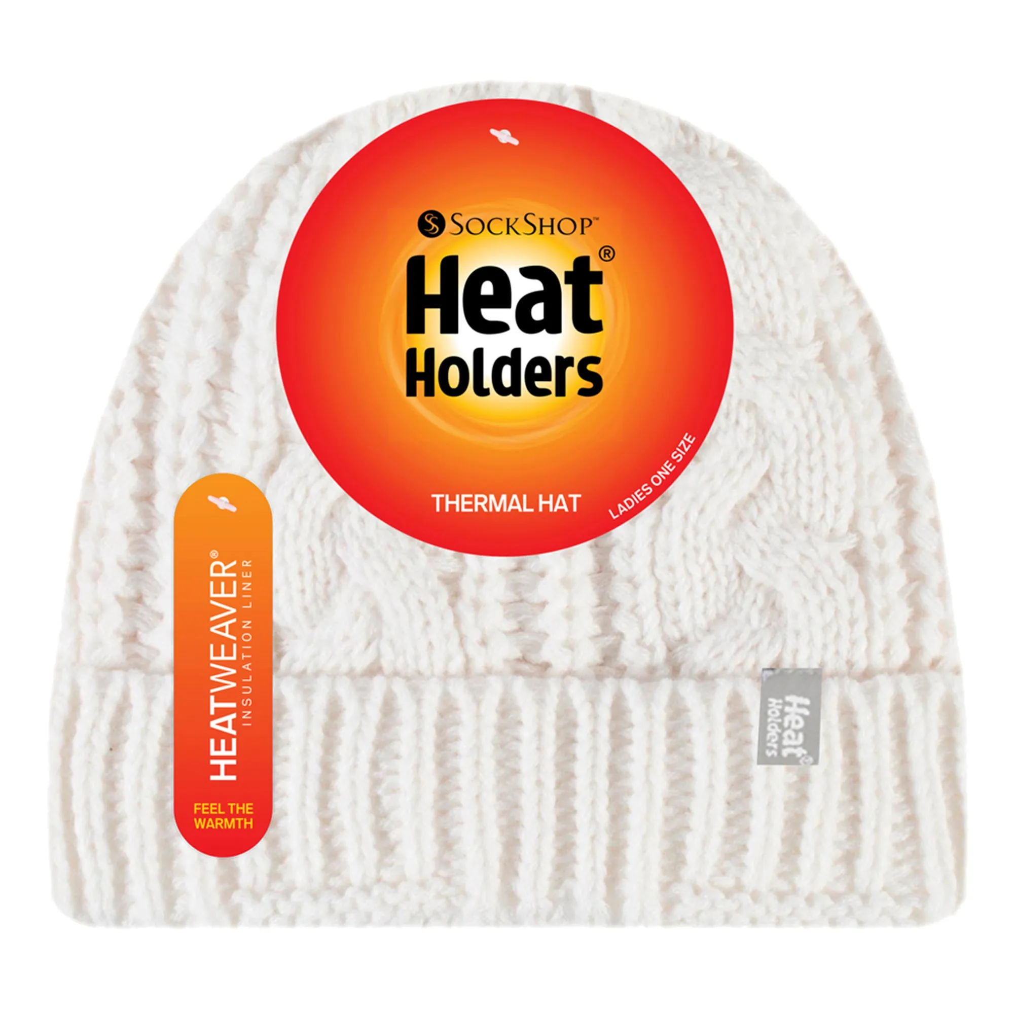 Ladies Cable Knit Fleece Lined Turnover Hat for Winter