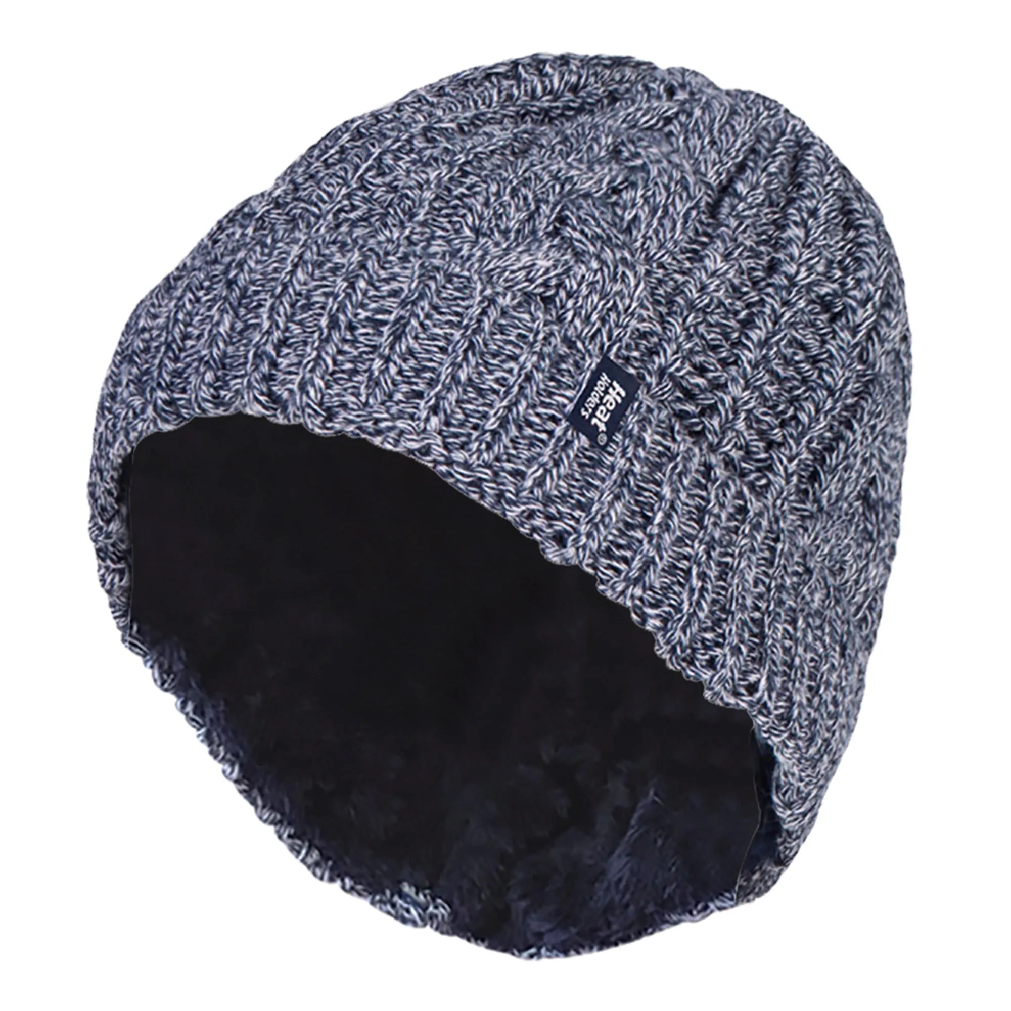 Ladies Cable Knit Fleece Lined Turnover Hat for Winter