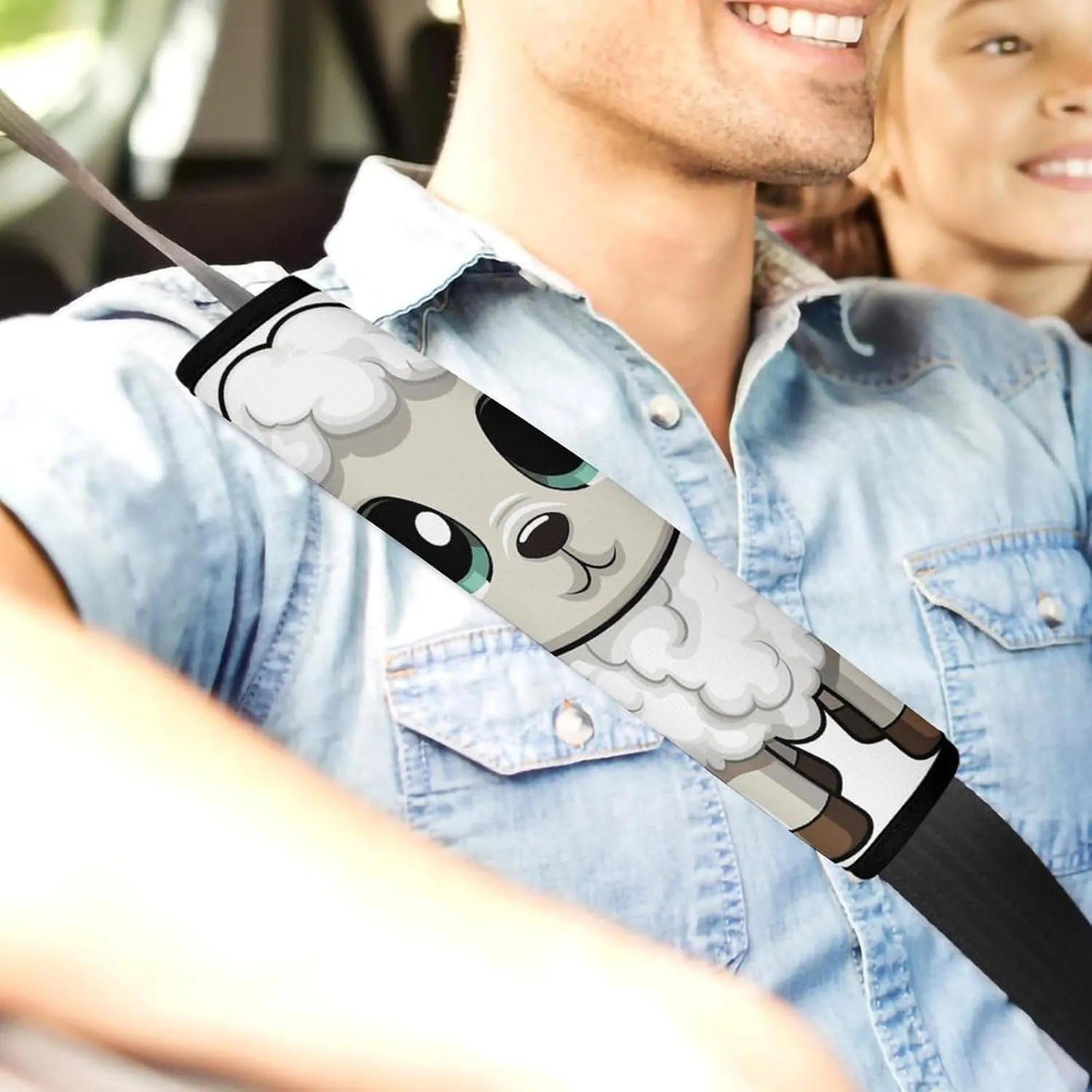 Lamb Auto Seat Belt Cover 2PCS Universal Car Seat Belt Shoulder Protector Pad, Protect Your Shoulders and Neck for Car Seat Belt, Shoulder Bag, Backpack