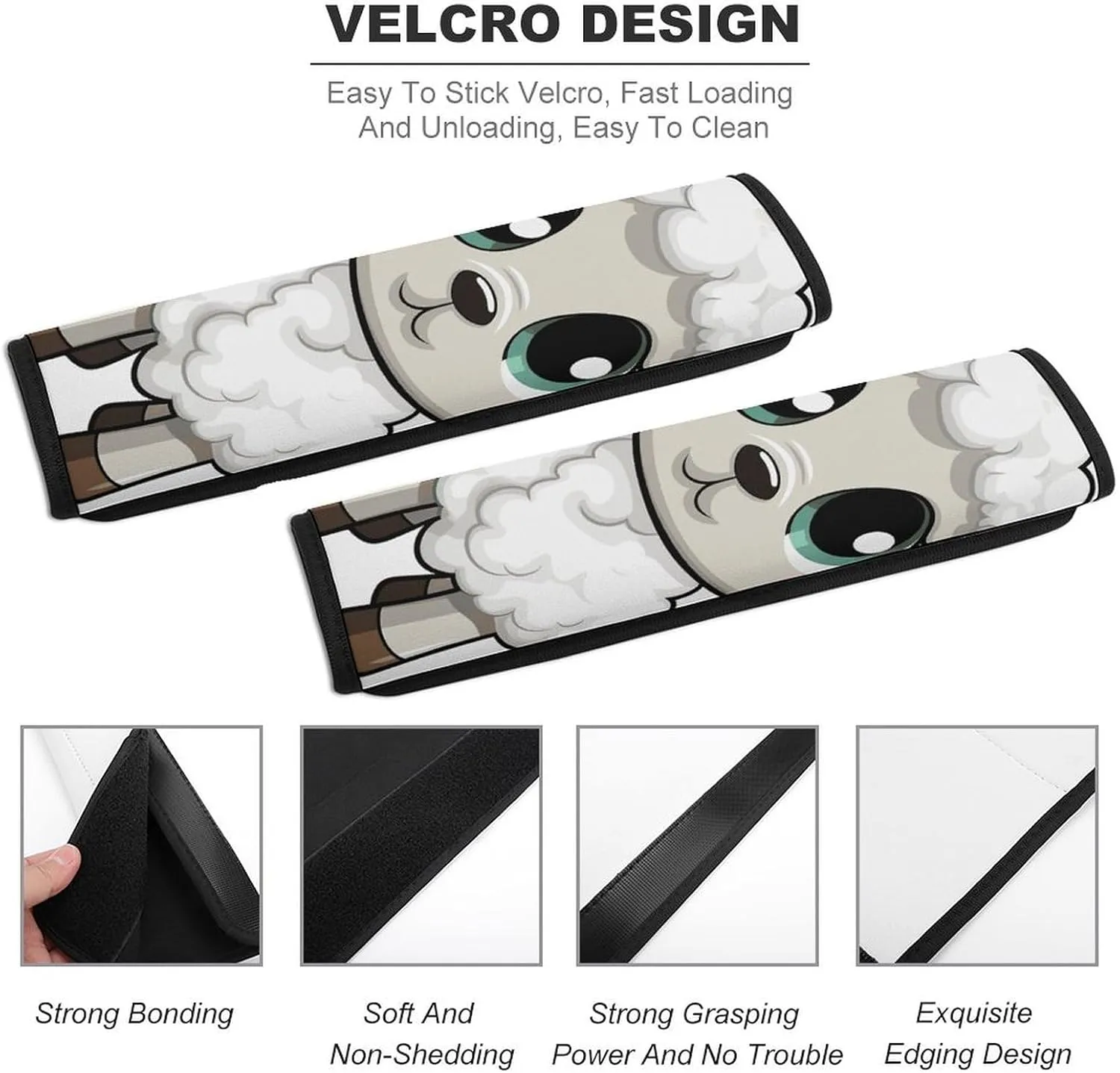 Lamb Auto Seat Belt Cover 2PCS Universal Car Seat Belt Shoulder Protector Pad, Protect Your Shoulders and Neck for Car Seat Belt, Shoulder Bag, Backpack