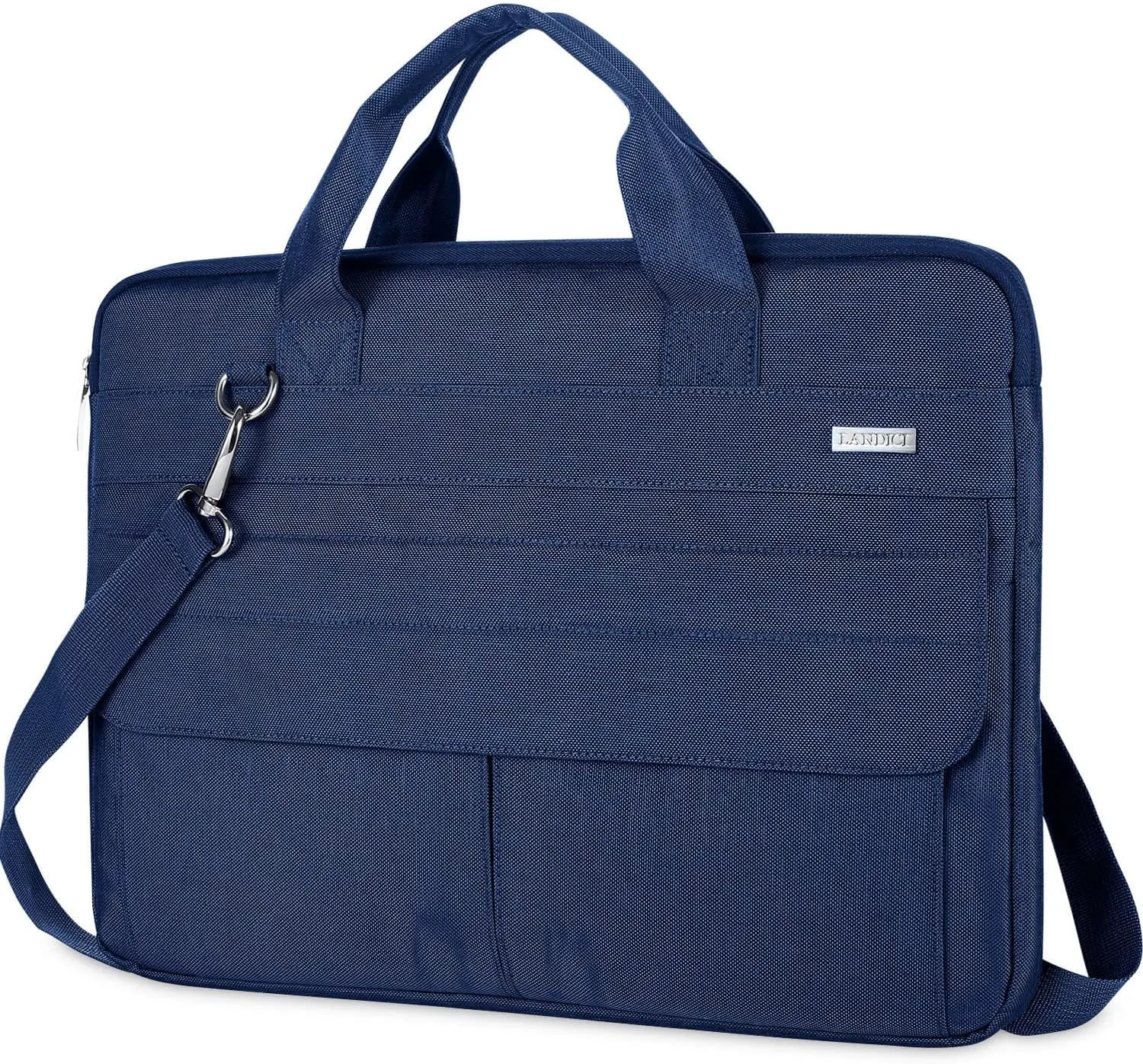 LANDICI Laptop Bag Case 17 17.3 inch, Waterproof Computer Sleeve Cover Compatible with MacBook 17, 17-18 inch HP Acer Dell Lenovo ASUS Laptop, Slim Briefcase with Shoulder Strap, Blue