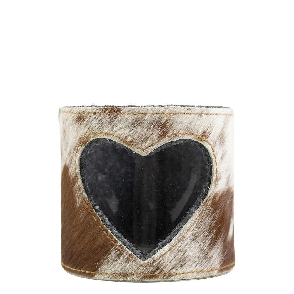 Lantern Cow Heart Brown/White Set Of 3