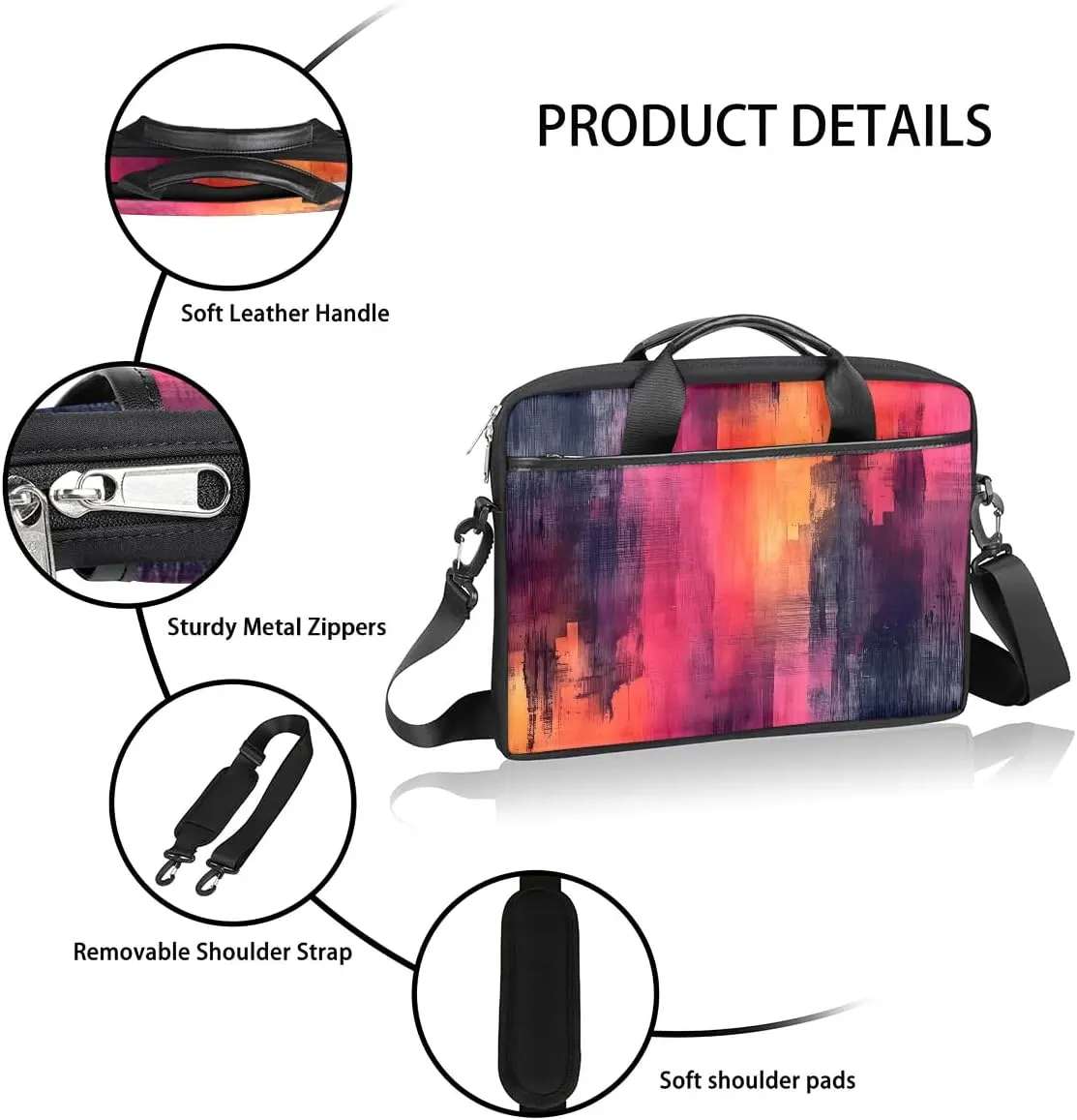 Laptop Shoulder Bag for 13-15 Inch Waterproof Laptop Sleeve Case Bag Slim Computer Carry Case Computer Cases for Laptops
