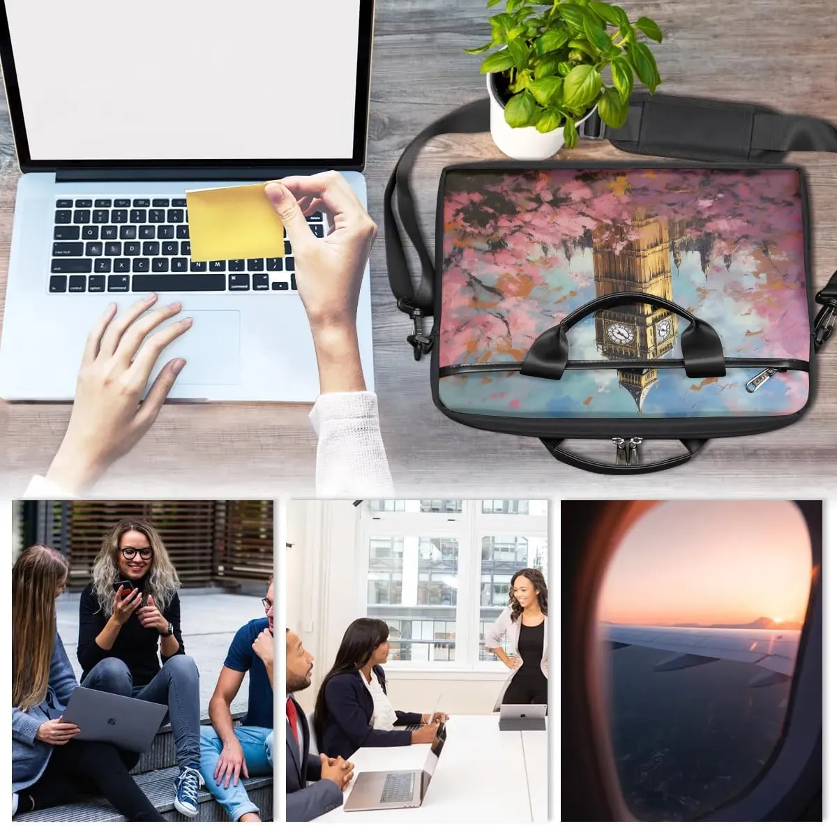 Laptop Shoulder Bag for 13-15 Inch Waterproof Laptop Sleeve Case Bag Slim Computer Carry Case Computer Cases for Laptops