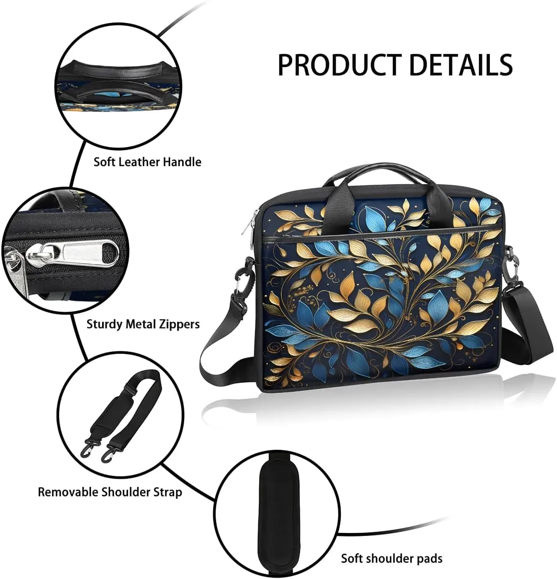 Laptop Shoulder Bag for 13-15 Inch Waterproof Laptop Sleeve Case Bag Slim Computer Carry Case Computer Cases for Laptops