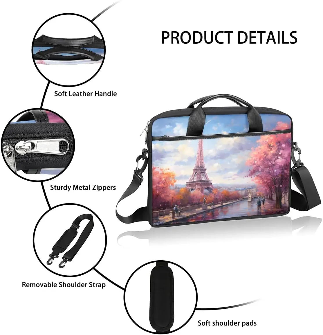Laptop Shoulder Bag for 13-15 Inch Waterproof Laptop Sleeve Case Bag Slim Computer Carry Case Computer Cases for Laptops