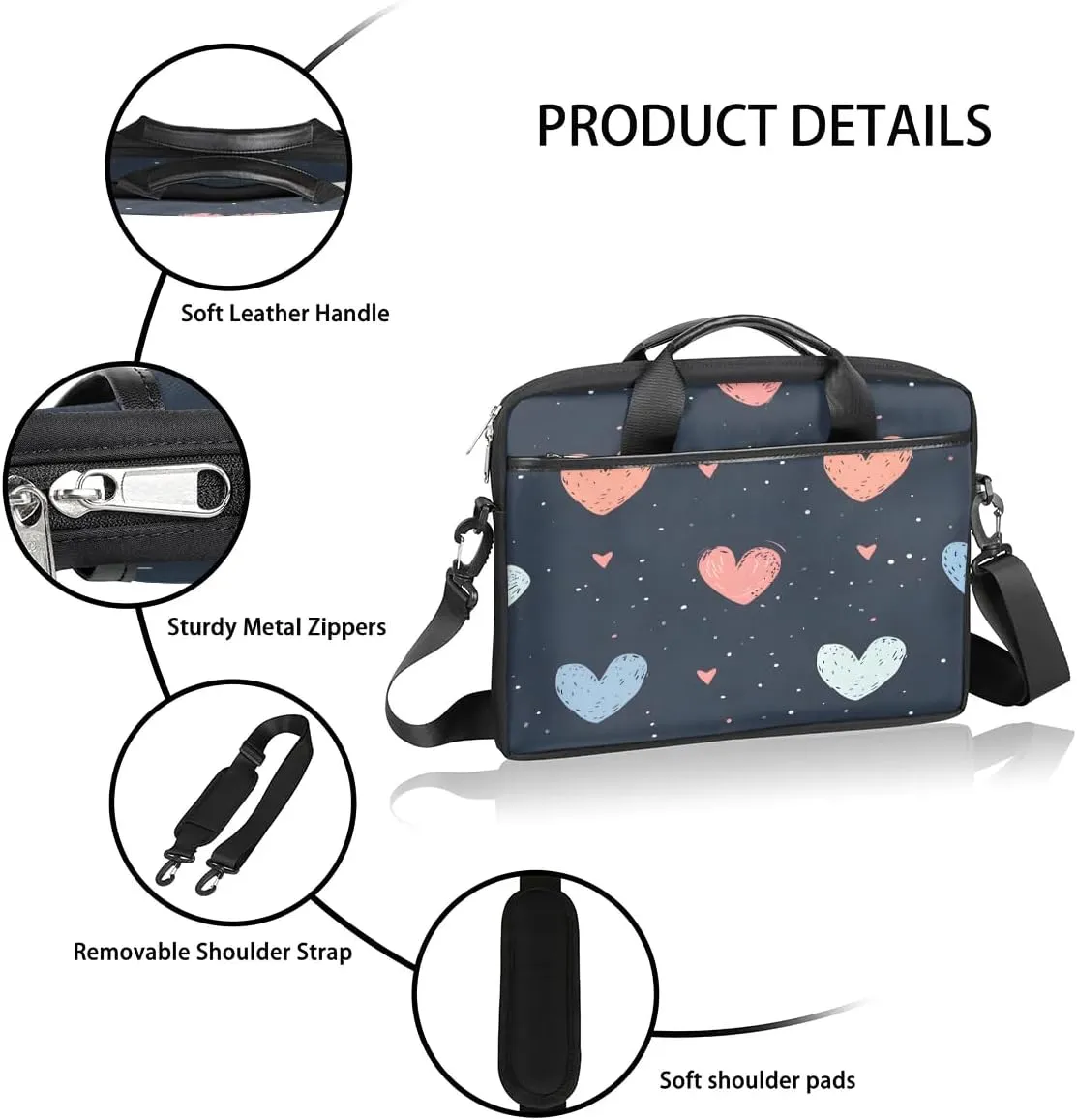 Laptop Shoulder Bag for 13-15 Inch Waterproof Laptop Sleeve Case Bag Slim Computer Carry Case Computer Cases for Laptops