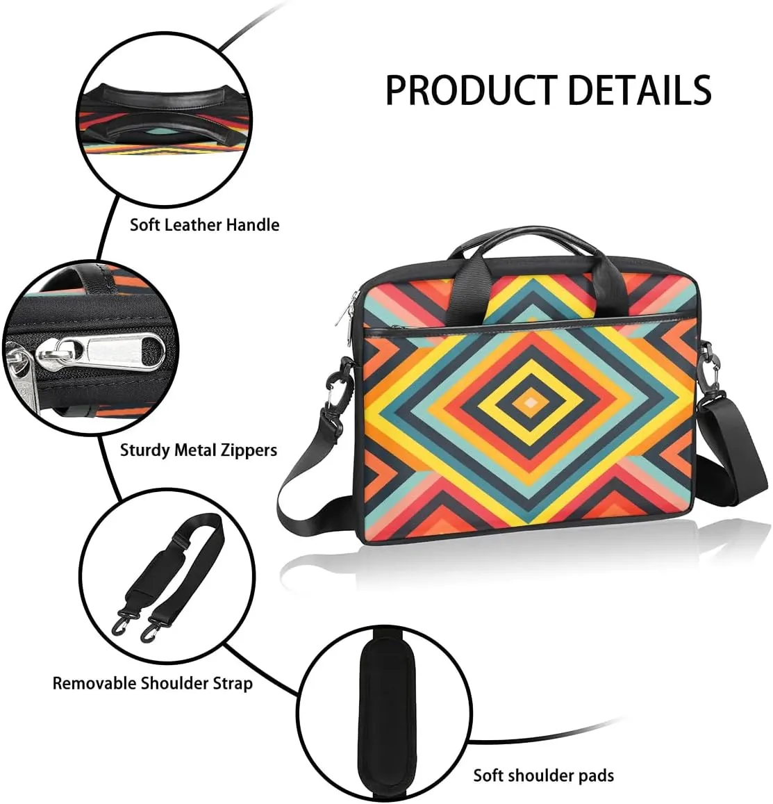 Laptop Shoulder Bag for 13-15 Inch Waterproof Laptop Sleeve Case Bag Slim Computer Carry Case Computer Cases for Laptops