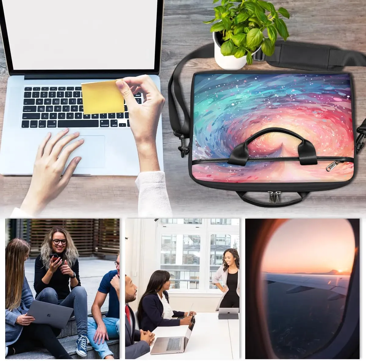 Laptop Shoulder Bag for 13-15 Inch Waterproof Laptop Sleeve Case Bag Slim Computer Carry Case Computer Cases for Laptops
