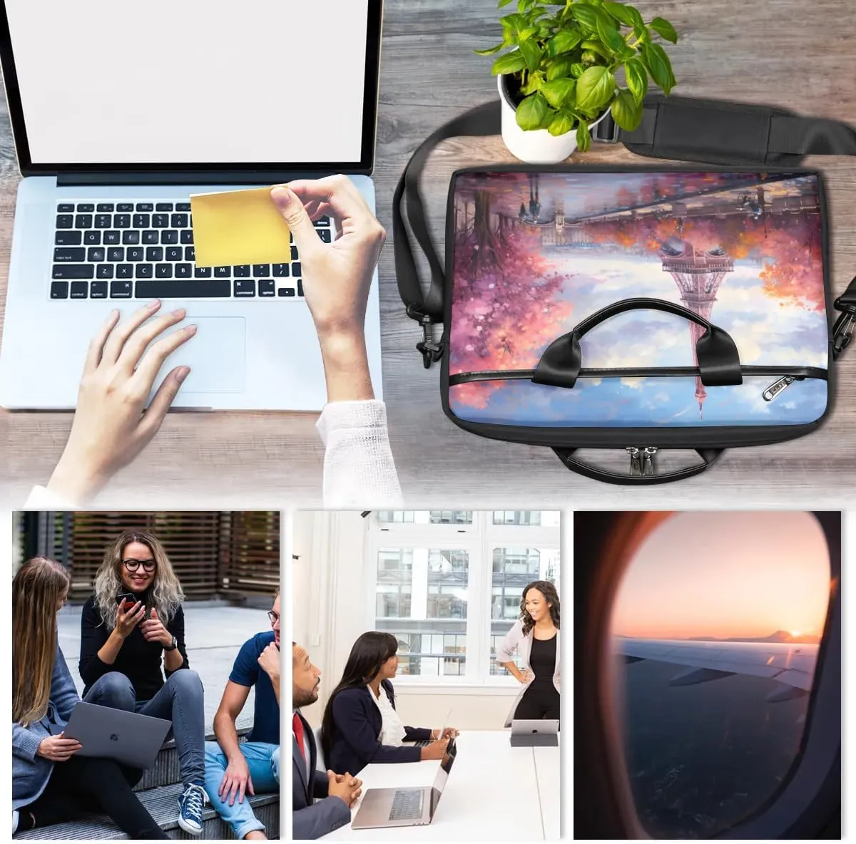 Laptop Shoulder Bag for 13-15 Inch Waterproof Laptop Sleeve Case Bag Slim Computer Carry Case Computer Cases for Laptops