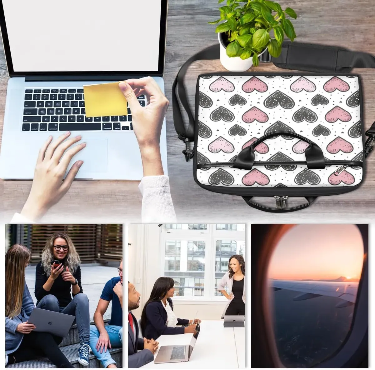 Laptop Shoulder Bag for 13-15 Inch Waterproof Laptop Sleeve Case Bag Slim Computer Carry Case Computer Cases for Laptops