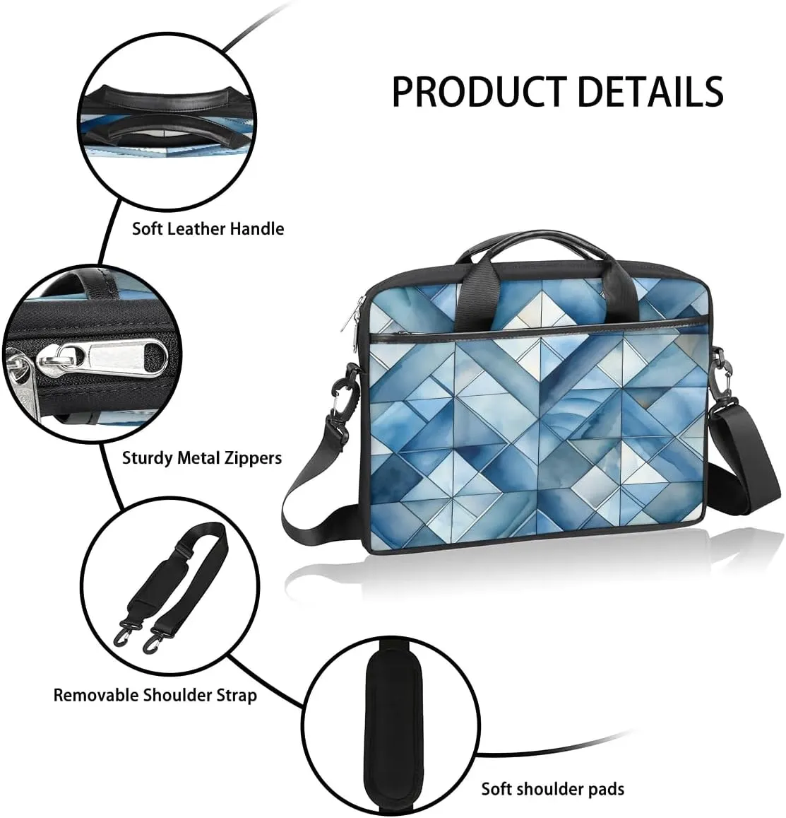 Laptop Shoulder Bag for 13-15 Inch Waterproof Laptop Sleeve Case Bag Slim Computer Carry Case Computer Cases for Laptops