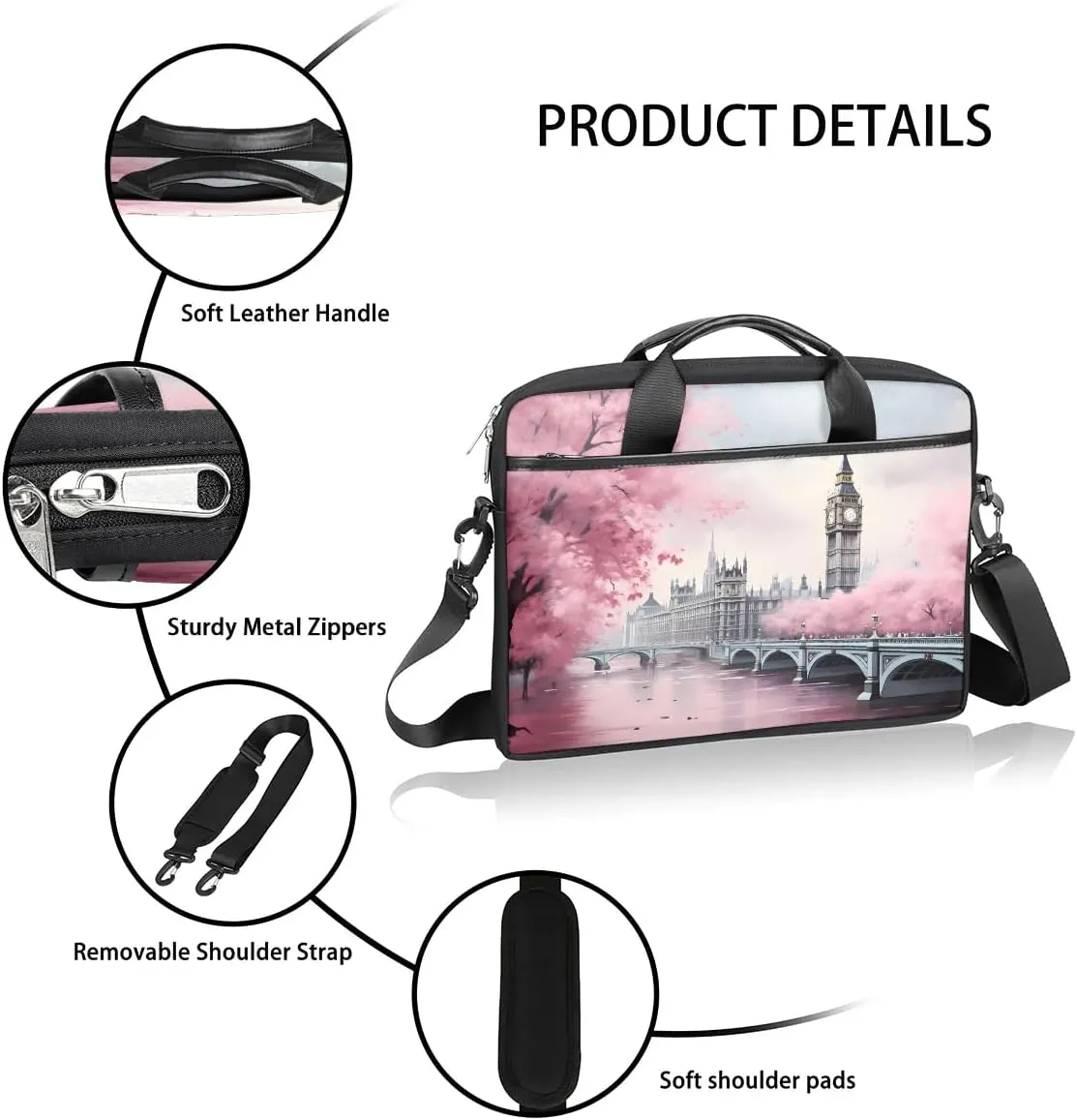 Laptop Shoulder Bag for 13-15 Inch Waterproof Laptop Sleeve Case Bag Slim Computer Carry Case Computer Cases for Laptops